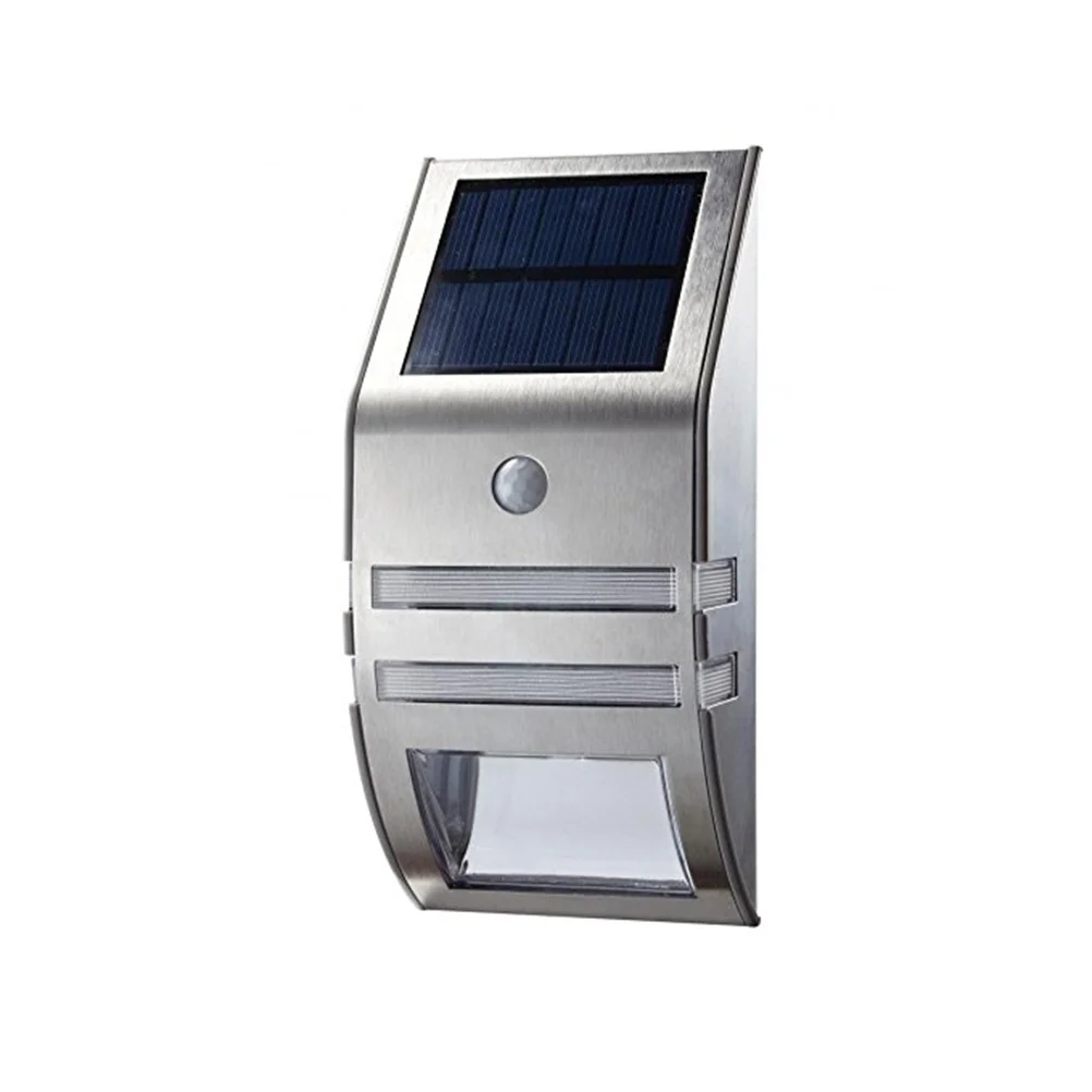 ضوء الحركة الشمسية جدار جبل الفولاذ المقاوم للصدأ Led أضواء البير في الهواء الطلق مانعة لتسرب الماء في الهواء الطلق أضواء Pir السيارات في الغسق