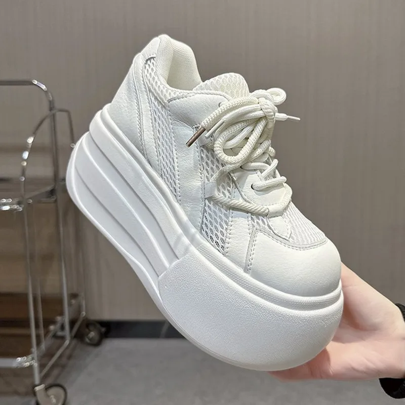 2026 Super Stylish Campus-style Shoes 9cm High Good-looking Simple Solid-color Versatile Fashionable Breathable Casual Sneakers