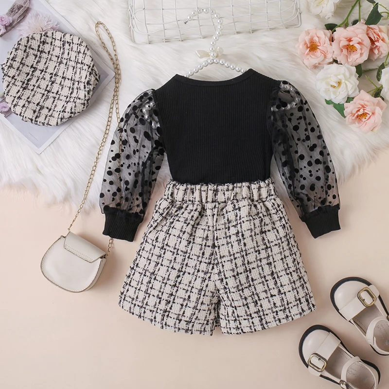 Girls Dot Mesh Outfit Set 2