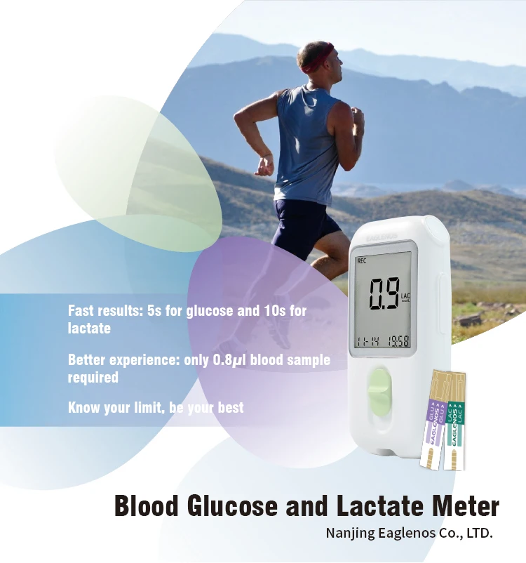 Fast Accuracy Blood Lactate Threshold Training Meter System -Lactic Acid Test Monitor Kit with 50pc Gold Test strip FREE APP