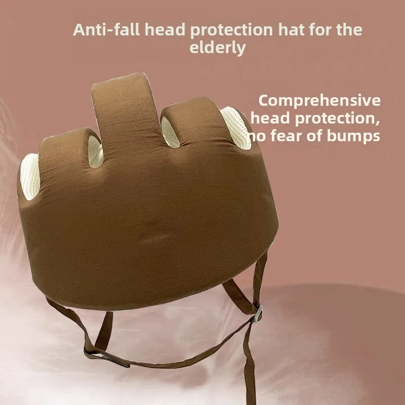 قبعة أمان قطنية لكبار السن للحماية من السقوط ومقاومة للصدمات وخفيفة الوزن وتصميم غير قابل للانزلاق للاستخدام الداخلي والخارجي ومريحة للاستخدام اليومي