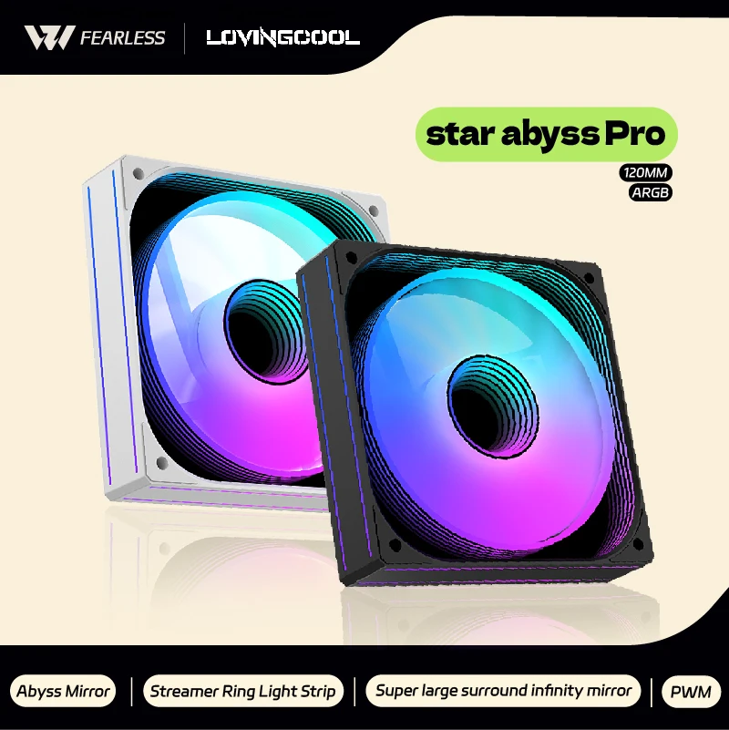 

LOVINGCOOL star abyss Pro RS PC Fan ARGB mute 120MM PWM super large surround infinity mirror chassis fan 12V ventilador