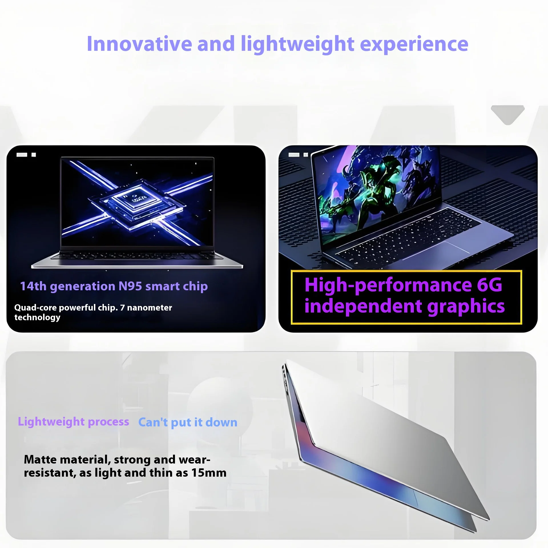 SZBOX15.6 Inch IPS Screen Notebook With 6G gGPU Pocket Laptop USB2.0*2 USB3.0*1 Fringerprint Recognition 2.4G/5.0G Wireless Wifi