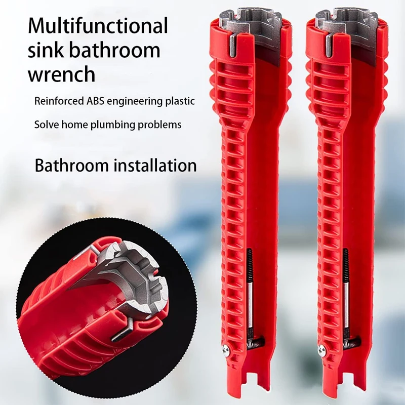 Imagem -02 - Multifuncional Anti-slip Plumber Key Ferramenta de Encanamento Flume Sink Wrench Tools Tubo de Encanamento Conjuntos de Ferramentas de Banheiro