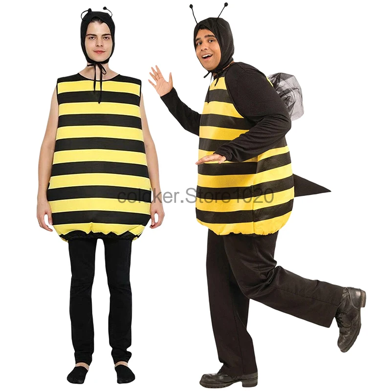 2024 Family Animal Costumes For Men Women Halloween Fancy Bee Cosplay Outfits Adults Kids Bumble Cosplay Dress Up