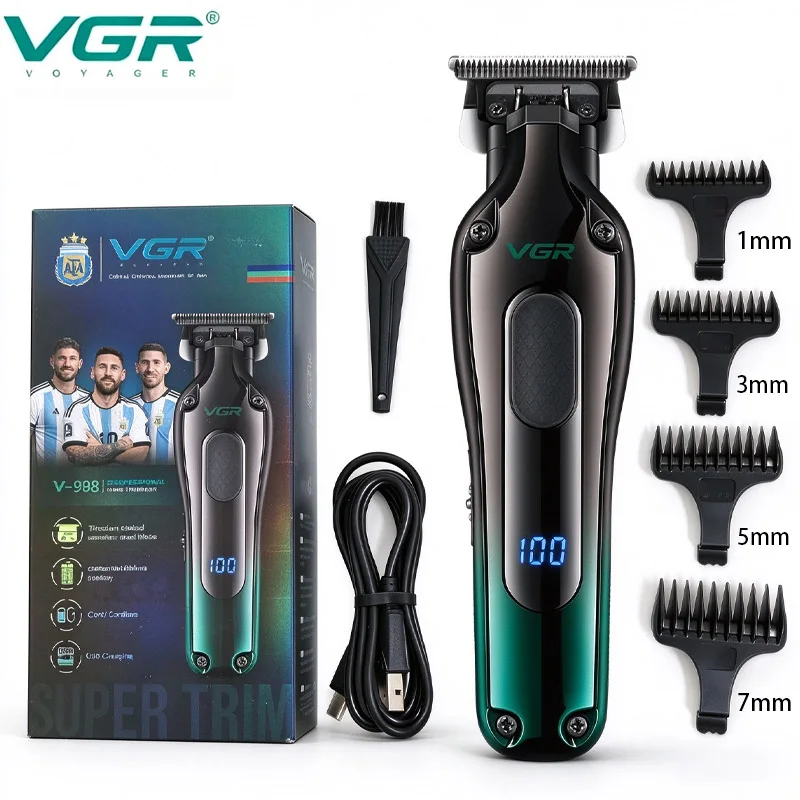 VGR V-998 Men's Hair & Beard Trimmer, T Titanium Blade, All-in-One Electric Trimmer for Hairline Contour, Beard & Body Hair Cutt
