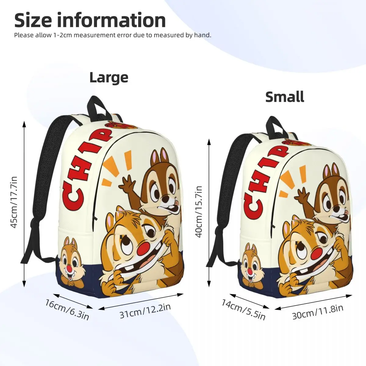 Weekend Picnic Chip N Dale Sturdy Shoulder Multi-Function Disney Chip \'n\' Dale Backpack Children Kindergarten Bag Birthday