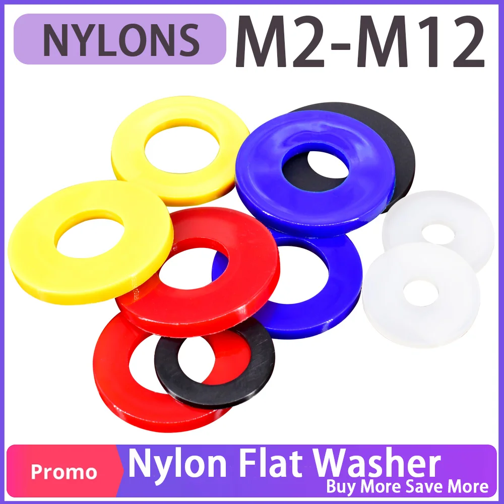 M2 ~ M20 Nylon Platte Sluitringen Zwart/Wit/Rood/Geel/Blauw plastic vlakte Waterdichte Afdichting Harde Spacer Isolatie Pakkingen Voor Schroeven