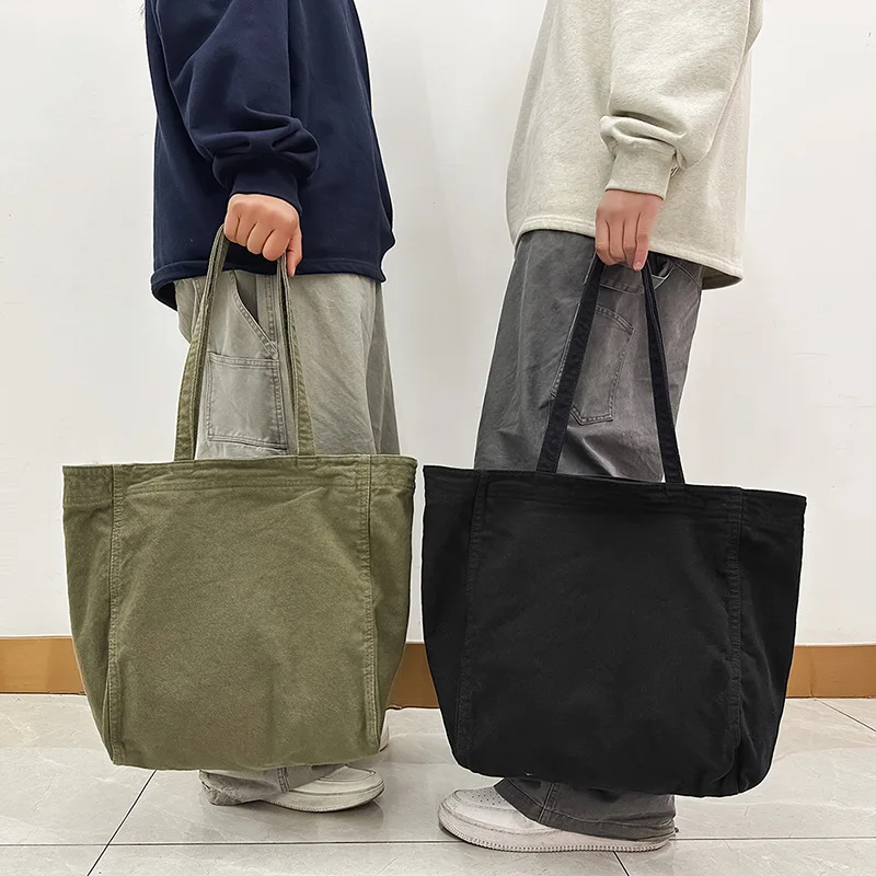 

Korean Canvas Women Shoulder Bag Big Female Student Tote Shopper Bag 2026 Large Fashion Cotton Cloth Girl Bookbag Woman Handbags