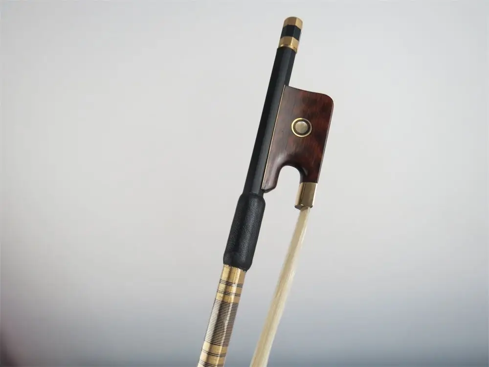 

1pcs strong black Carbon fiber viola bow,white bow hair,snakewood frog