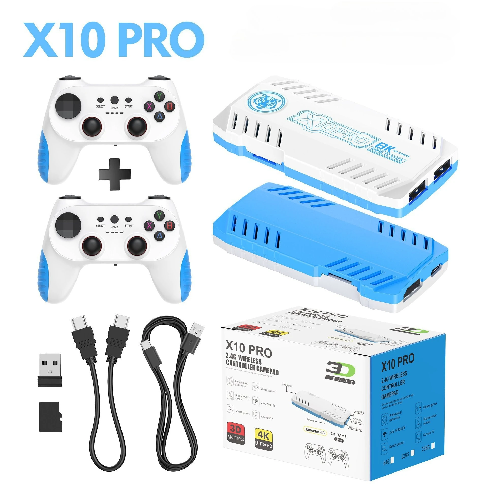 X10 PRO Retro-Spielkonsole Stick 128GB TV-Box Kabelloses Gamepad Zwei-Spieler-Modus Klassischer Videospiel-Player HDMI Heim-Gaming-System – Detail 8