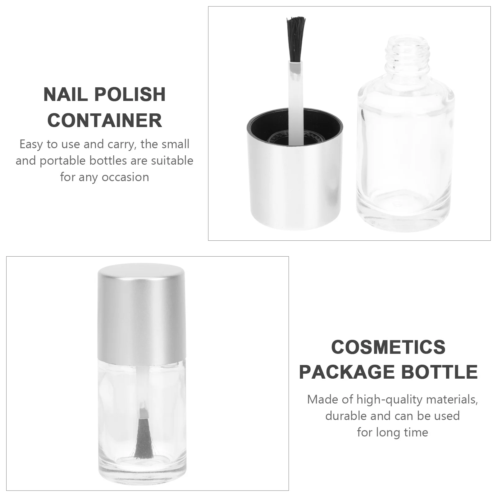 

10Pcs Exquisite Nail Polish Glass Bottles Elegant Leak-Proof Design Portable Size Suitable for Professional Salon Home