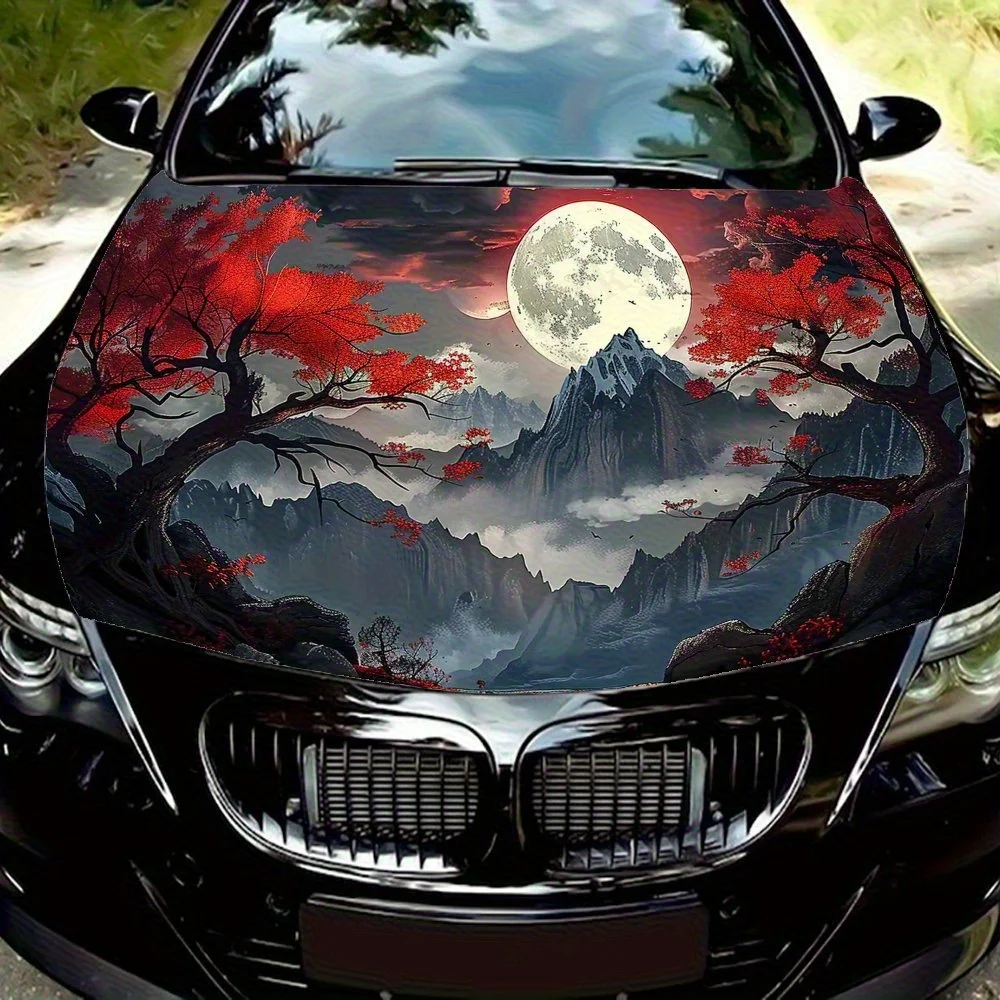 

Mangroves on a moonlit night Car hood packaging sticker, PVC material, self-adhesive waterproof, anti-slip paint, car exterior d