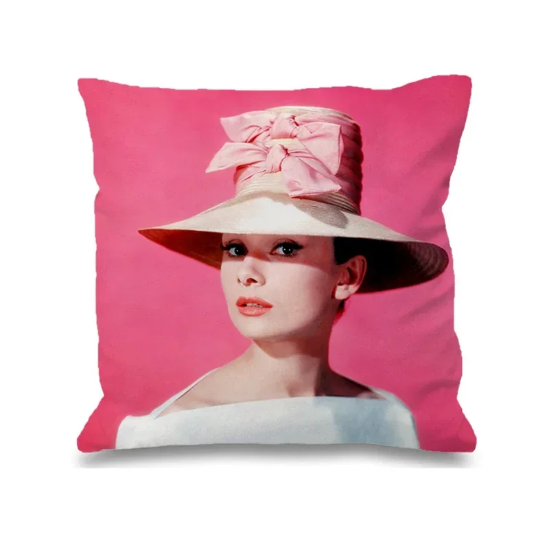 Audrey Hepburn Cushions Chair Cushion Home and Decoration Double Bed Linen Pillowcase Decor 40x40 Pillow Covers Decorative Cover