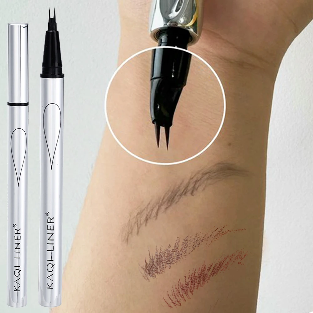 Wilder Augenbrauen stift 2 Punkt 0,01mm ultra feiner Wasser flüssiger Eyeliner untere Wimpern Stift ohne blühende Augenbrauen Make-up Anfänger