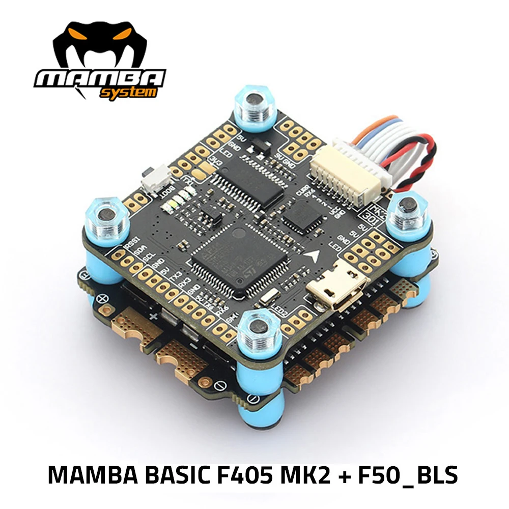 

DIATONE MAMBA Basic F405 MK2 F4 Flight Controller Stack OSD W/ F50_BLS 4in1 50A Brushless ESC 3-6S DSHOT600 for FPV Racing Drone