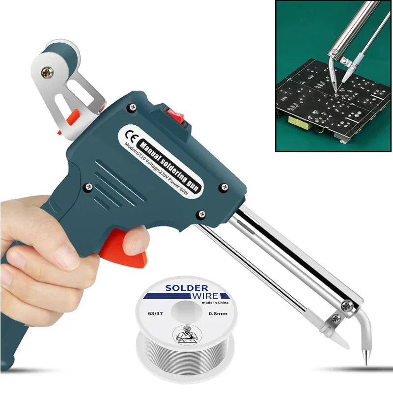 60W Electric Soldering Iron 220V/110V Welding Solder Rework Station Repair Tools  Internal Heating Automatically Send Tin Gun