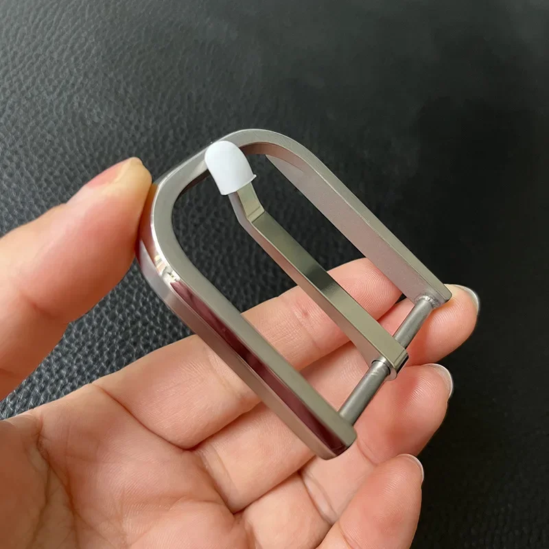 

3.6cm Titanium Prong Buckle Polished Edge Anti-allergic Accessories Single Square Prong Buckle for Men Replacement Leather Belts