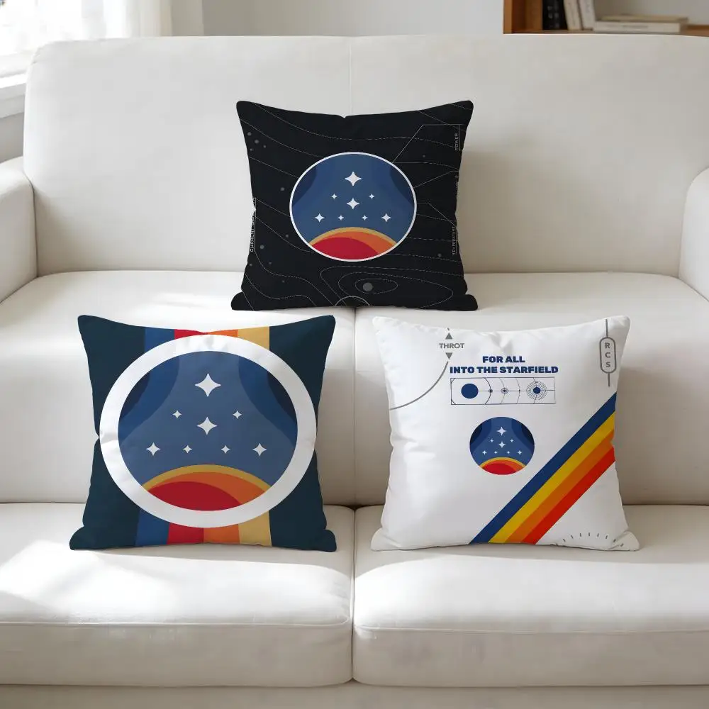 Game S-Starfield Cushion Cover Breathable Short Plush Pillow Case Wrinkle-Resistant Machine-Washable For Easy Care