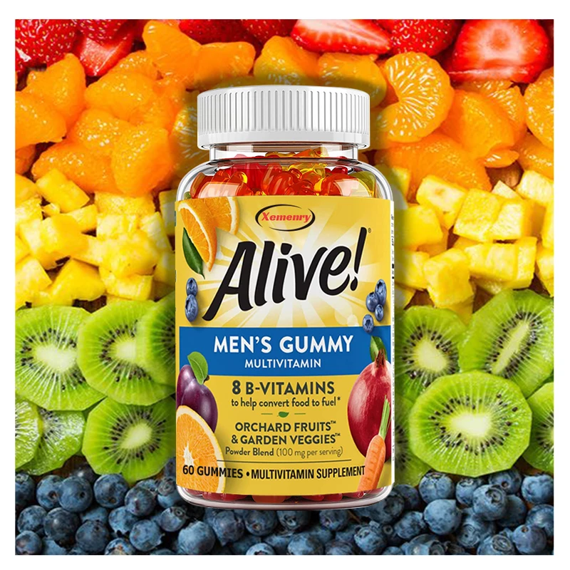 

Мультивитаминные жевательные конфеты для мужчин, 60 жевательных конфет, поддерживающие здоровье кожи и сотовую энергию.