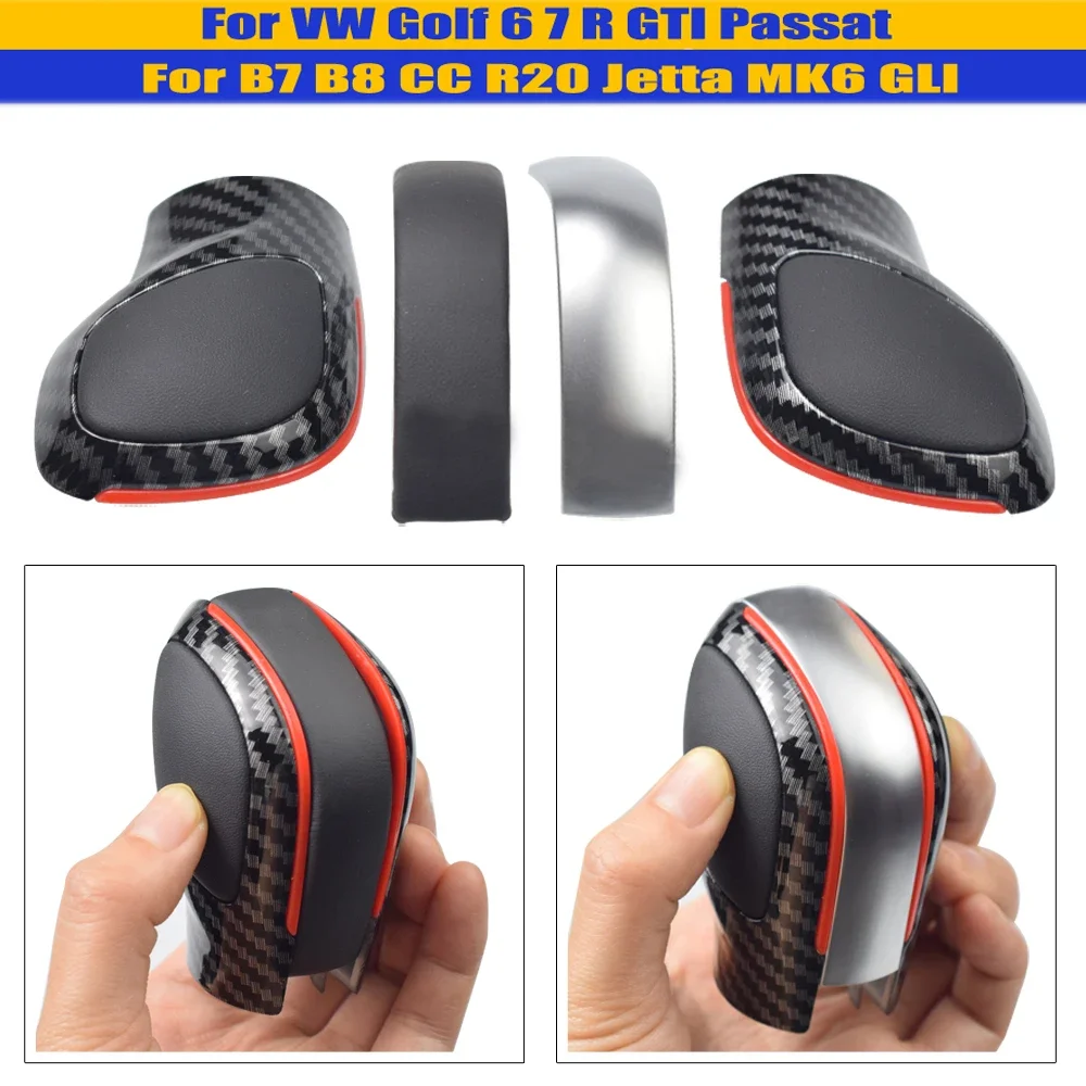 Carbon Fiber Texture Shift Knob Gear Side Cover For VW Golf 6 golf 7 R GTI Passat B7 B8 CC R20 Jetta MK6 GLI