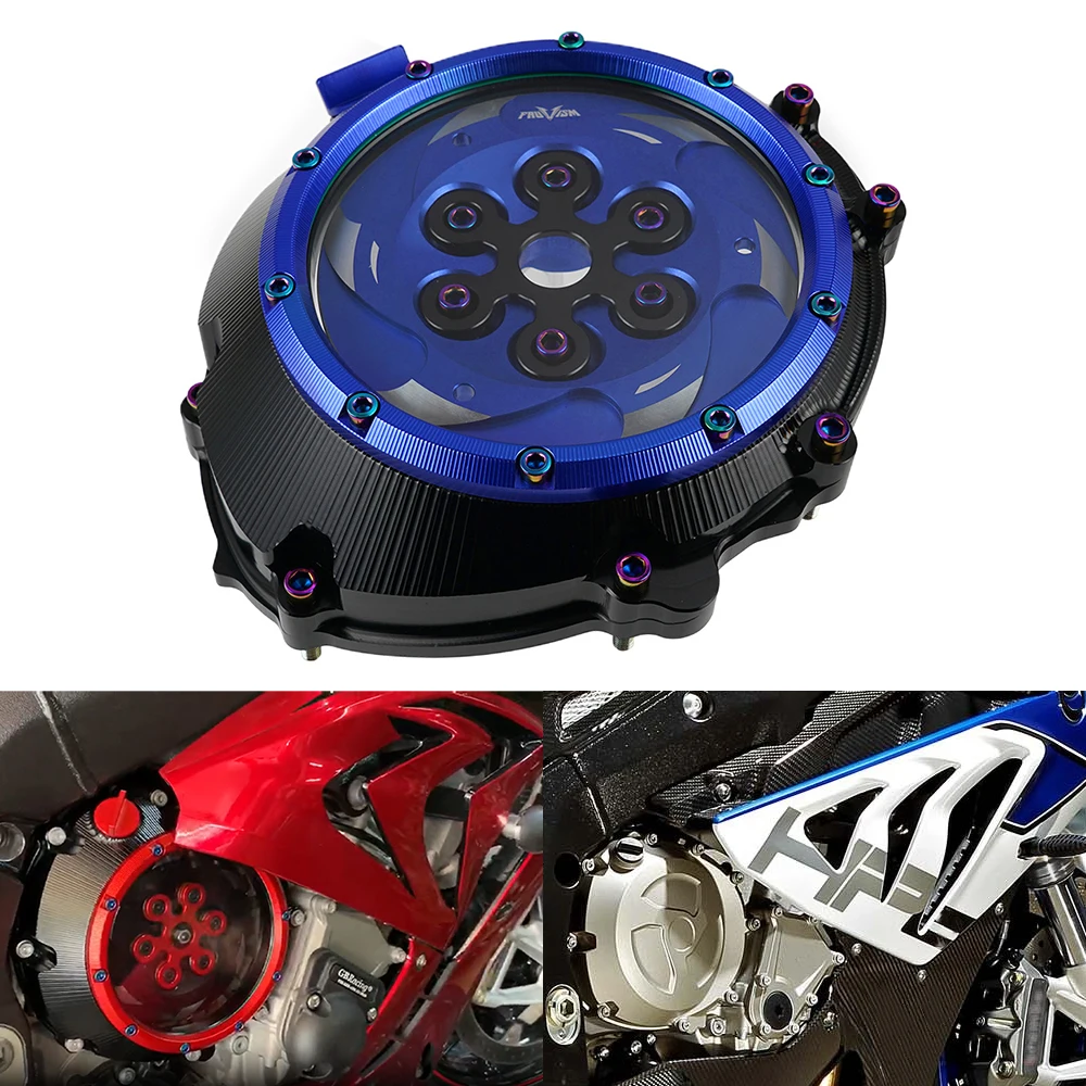 

Motorcycle Transparent Engine Clutch Cover for BMW S1000RR 2009-2017 S1000XR 2015-2019 S1000R 2014-2019 HP4 2012-2018