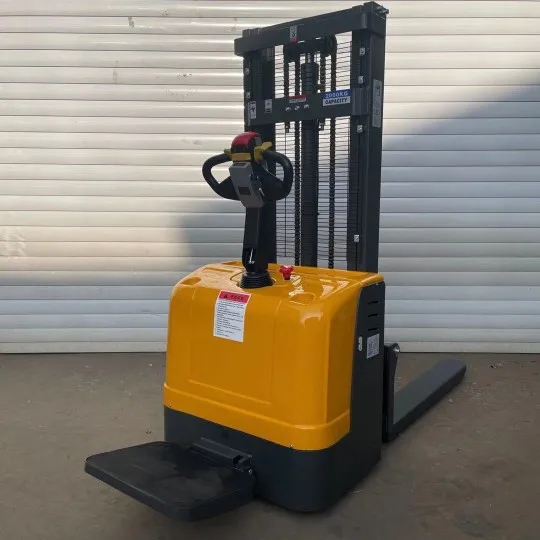 1.5 Ton Electric Stand-on Stacker 1500kg Capacity Forklift Solid Wheels Thickened Steel Frame Stable Lifting Warehouse Truck
