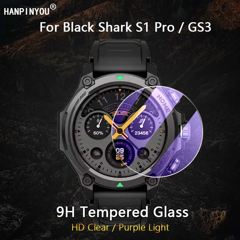 For Black Shark S1 Pro GS3 SmartWatch Ultra Slim Clear / Anti Purple Light 2.5D 9H Tempered Glass Guard Film Screen Protector