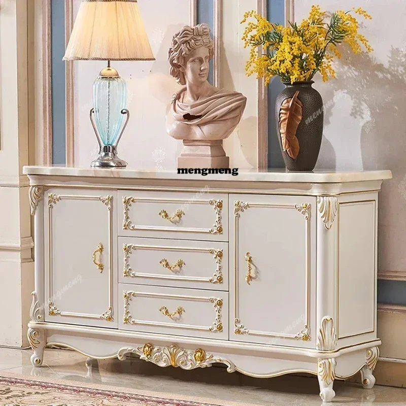 

European Luxury Living Room Cabinet Modern Simple Solid Wood Kitchen Lockers American Shelf Home Furniture Armoires Salon