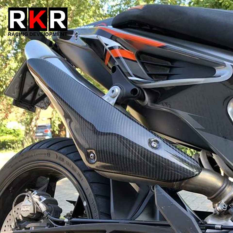 

For KTM DUKE 790 890 890R 2020-2022 Motorcycle Carbon Fiber Exhaust Protective Cover Heat Shield Cover Decorator Accessories