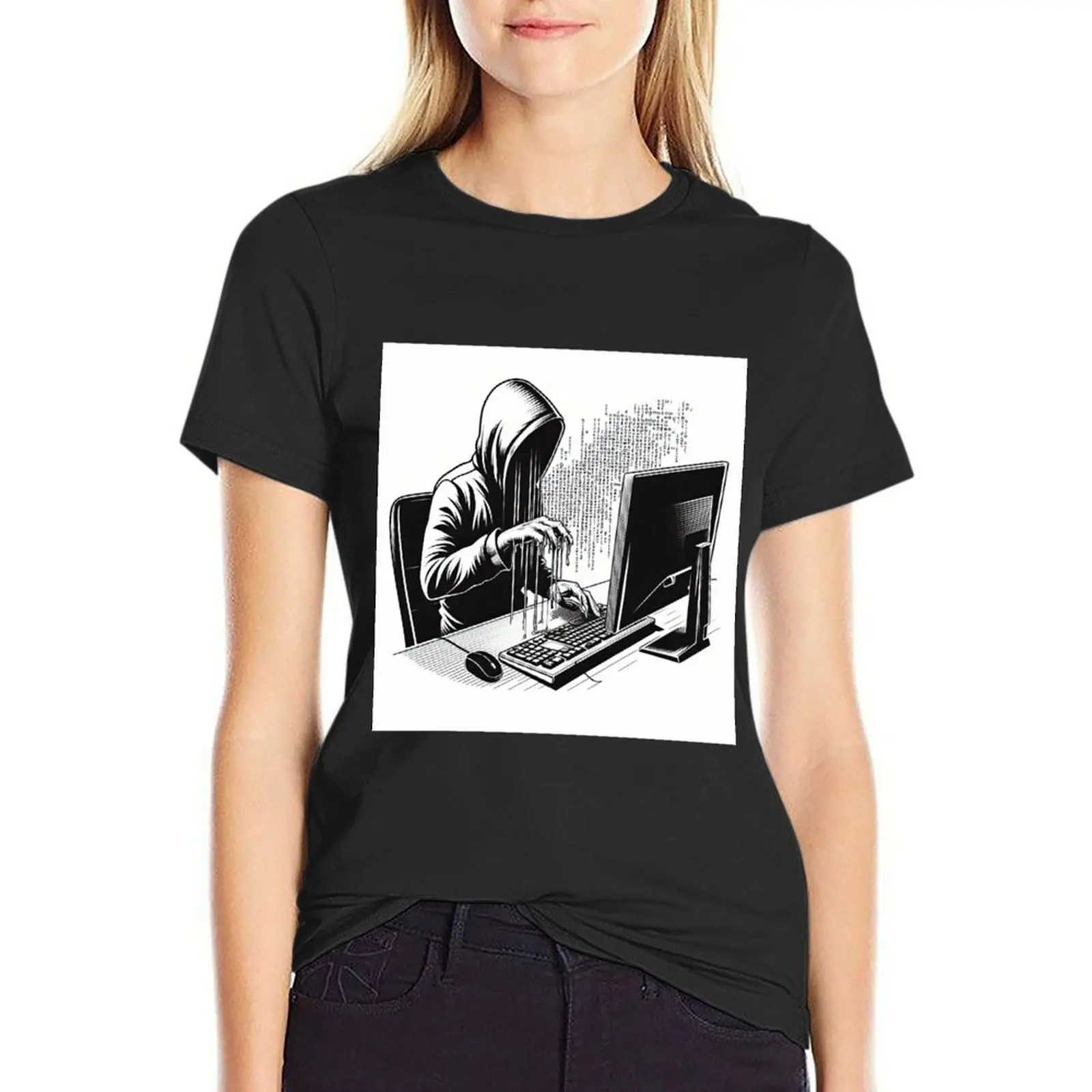 The Phantom Coder Defends T-Shirt lady clothes blanks plus sizes T-shirts for Women