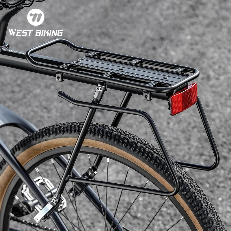WEST BIKING Quick Release Bicycle Trunk Rack Aluminum Alloy Bike Rear Seat Cargo Carrier with Reflective Safety Bike Accessories