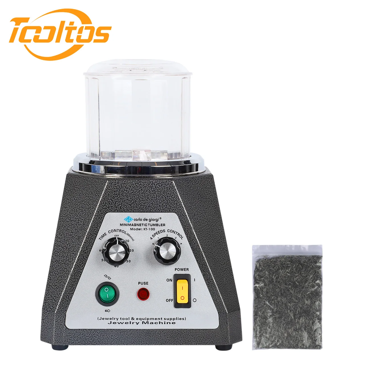 TOOLTOS KT 100 Magnetic Cup Mini Jewelry Polishing Machine, Magnetic Polishing & Rotary Cleaning, Jewelry Deburring Tools
