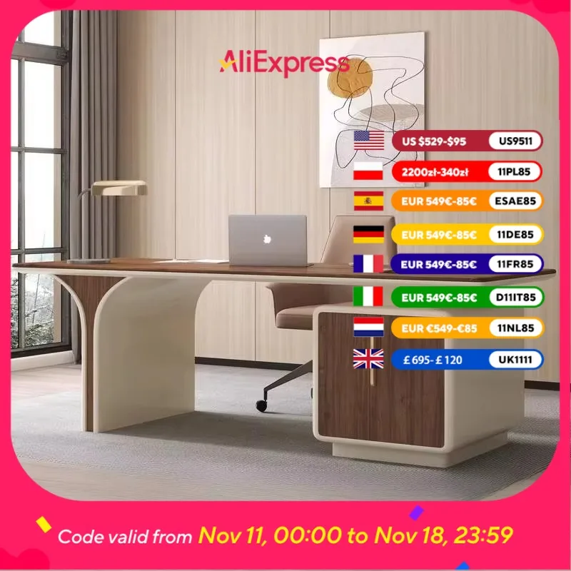 

Designer Writing Office Desk Hutch Storage Long Luxury Modern Office Desk Study Organizer Wooden Mesa De Escritorio Furniture