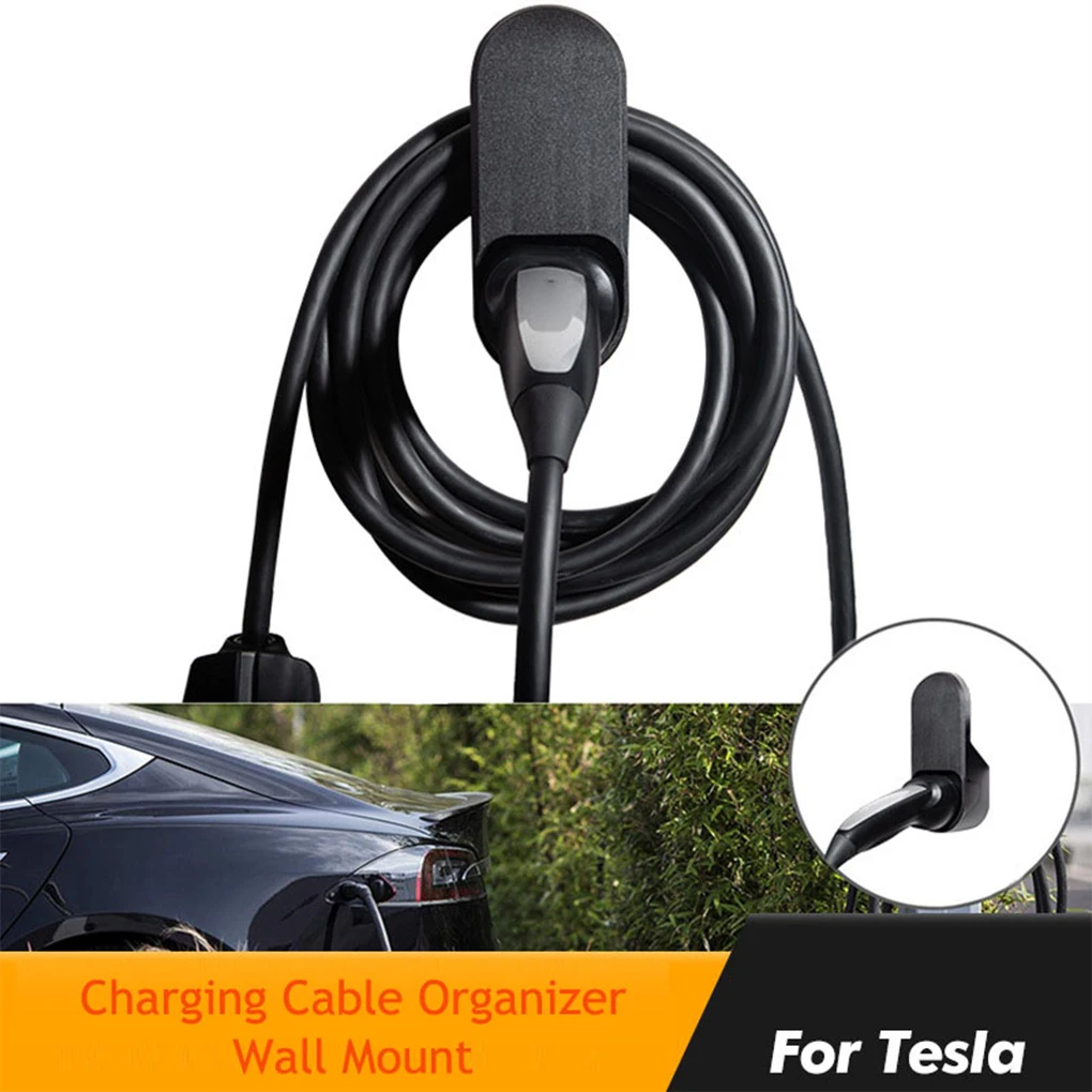 Charger Plug Holder for Tesla Model3/X/S/Y Electric Vehicle Car Charging Plug Extra Protection Wallmounted Cable Organizer