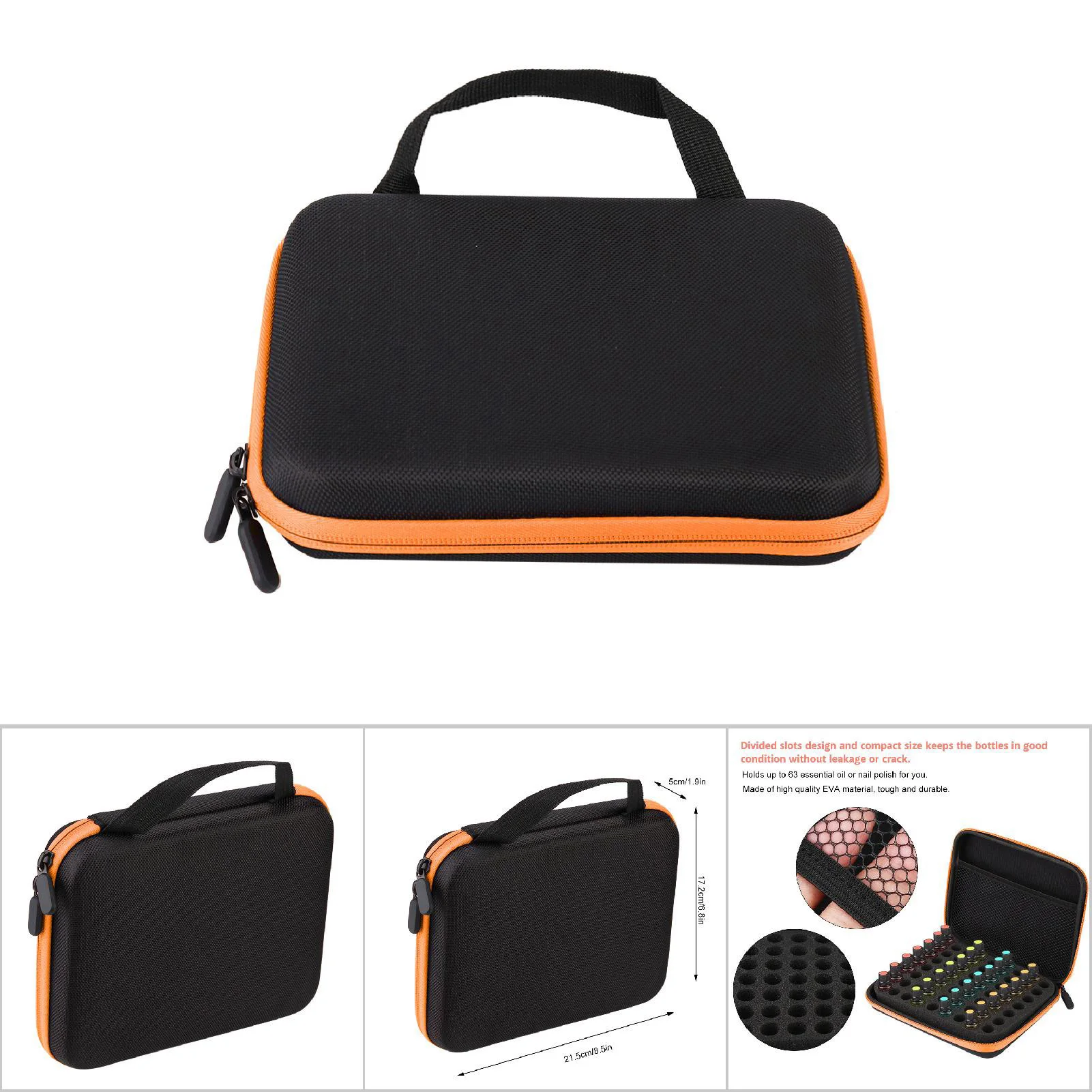 63 Slots Portable Aromatherapy Essential Oil Storage Bag Case Box Essential Oil Storage Bag Essential Oil Storage Case