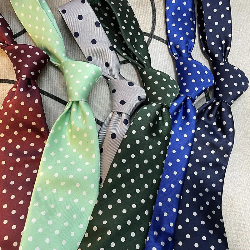 

Яркий цвет в горошек, широкое издание, 8 см, мужские и женские рубашки, аксессуары, модный галстук на шею, темно-зеленый галстук на шею Four Seasons