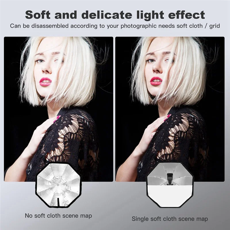 

High Quality-Octagonal Umbrella Softbox 80Cm Universal Top Flash Reflector Outdoor Softlight Cover Flash Professional Lighting M