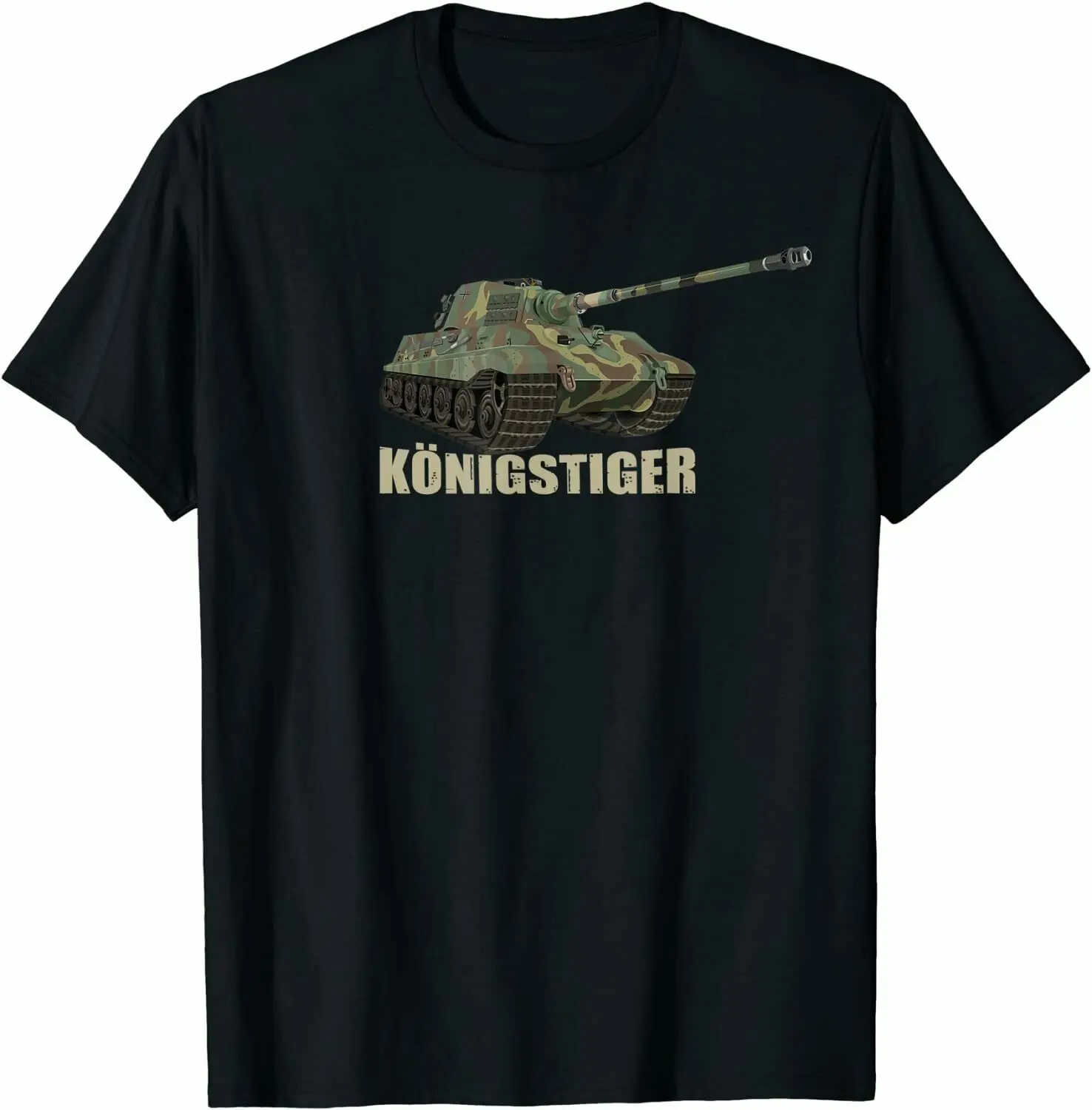 Tiger II Tiger Tiger Tank Germany World War II King Tiger Tank T-shirt Men's 100% Cotton Casual T-shirts Loose Top Size S-3XL