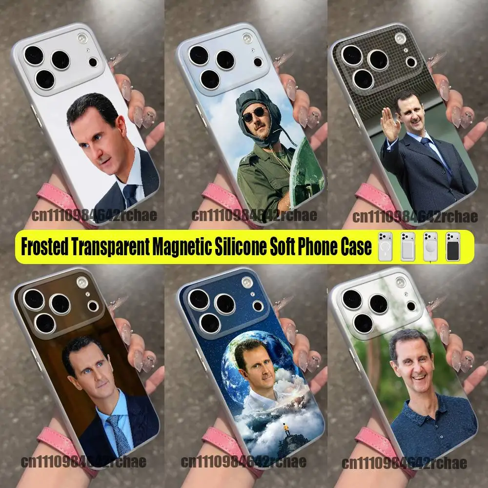 For Bashar Al-Assad Syria Phone Case For iPhone 15 12 11 14 13 16 17 E Pro Max Plus Mini Air For Magsafe Magnetic Clear