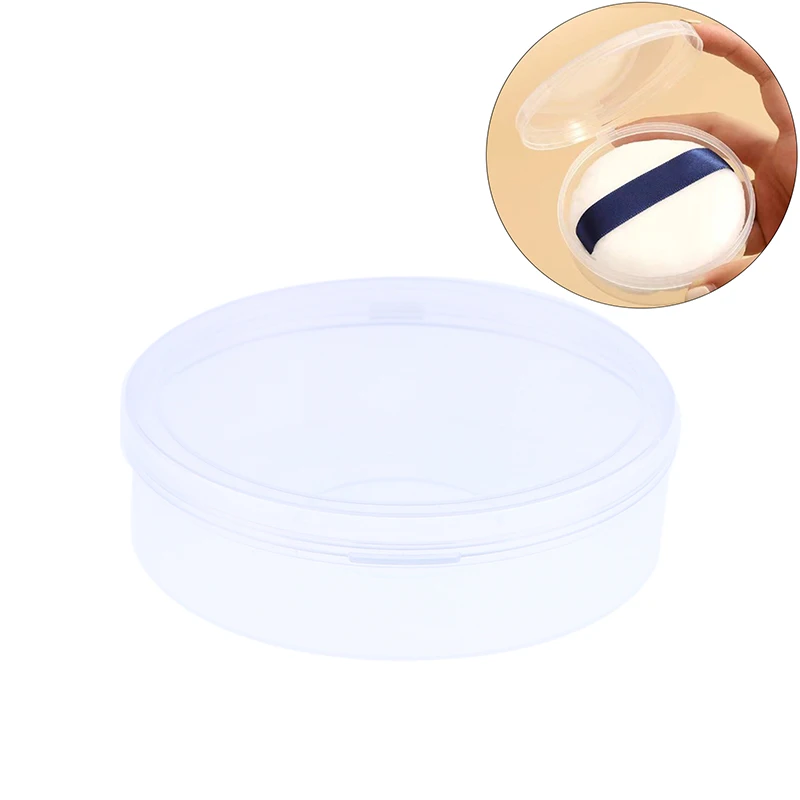 Round Puff Box Case For Puff Transparent Cosmetic Bag Portable Travel Cosmetic Bags Cosmetic Brush Storage Case