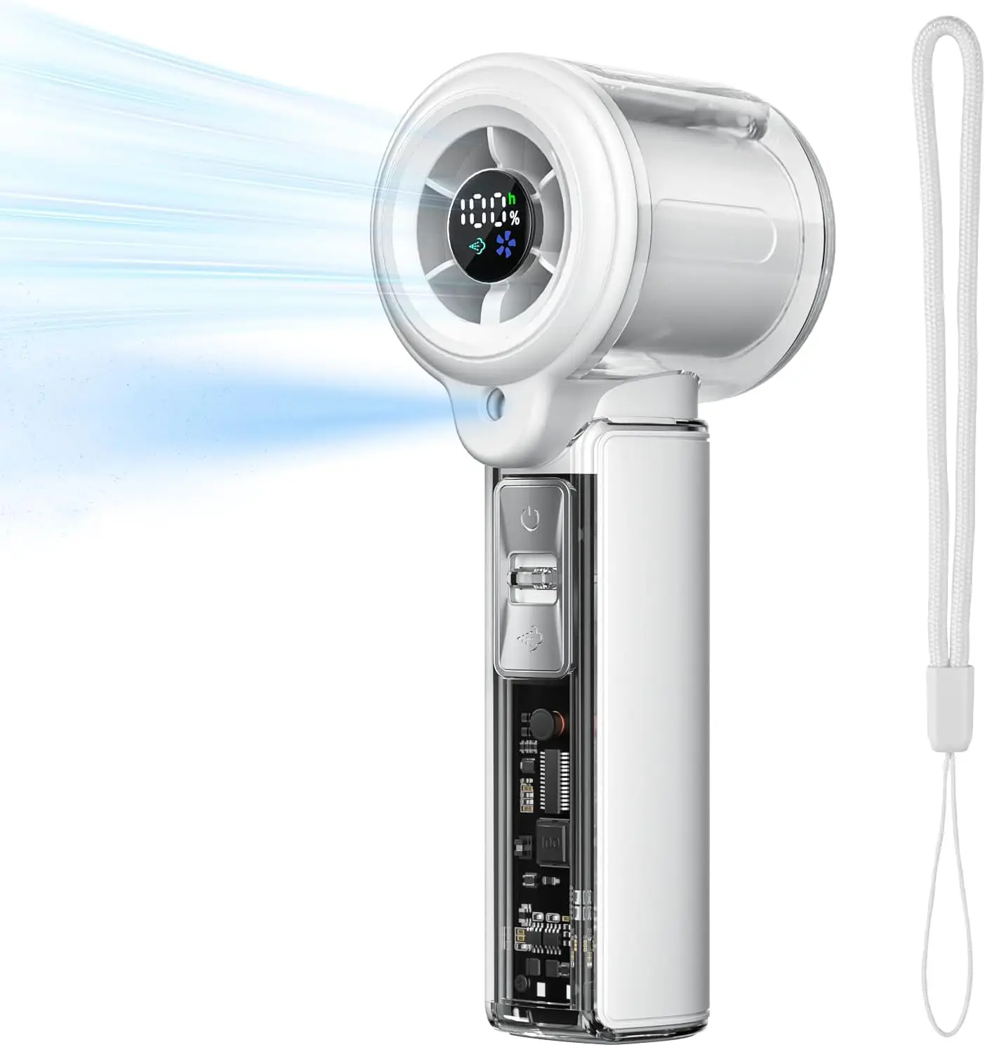 Mini Handheld Fan, 3000mAh Rechargeable Portable Fan with 100-Speed Adjustment, Smart Timer, Personal Fans