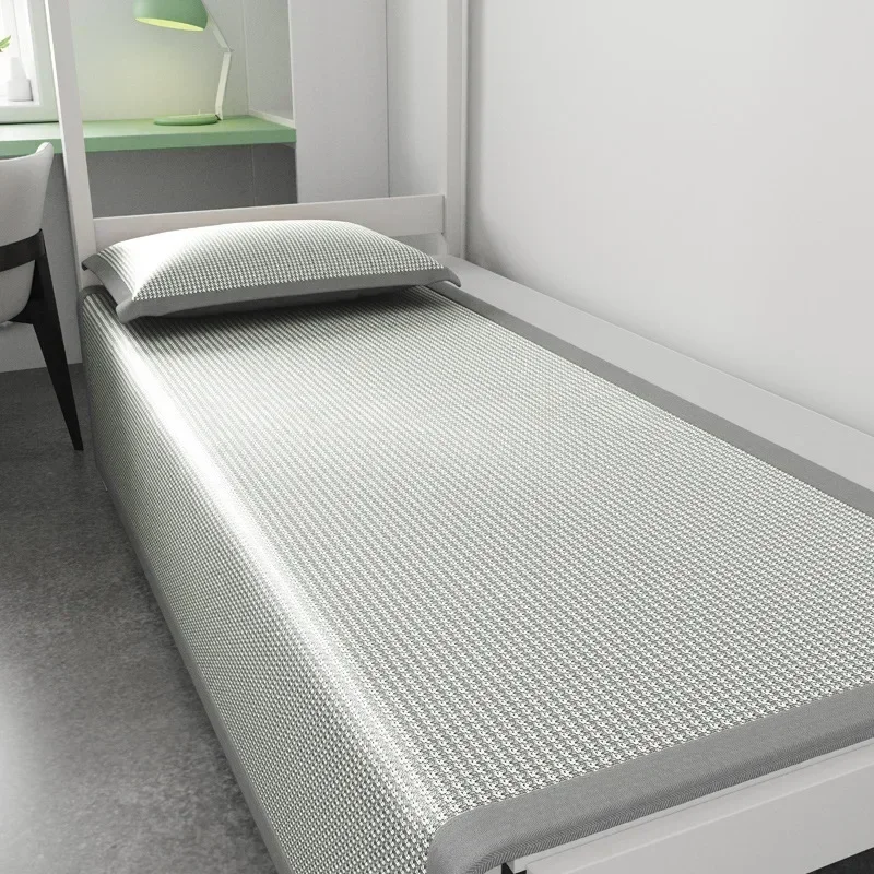 Jacquard Ice Silk Sleeping Mat Summer Cooling Pad for Student Dormitory Bedroom Bed Nonwoven Surface Without Pillowcase