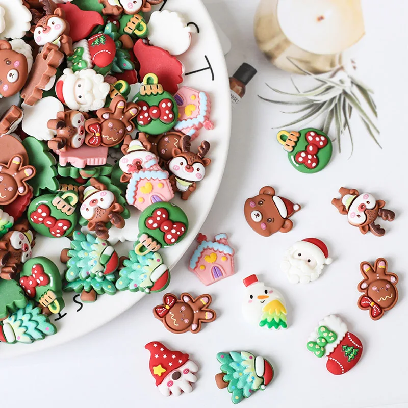 

10/20Pcs Cute Mini Christmas FlatBack Resin Cabochons Scrapbooking DIY Jewelry Craft Decoration Accessories Xmas Gifts Ornament
