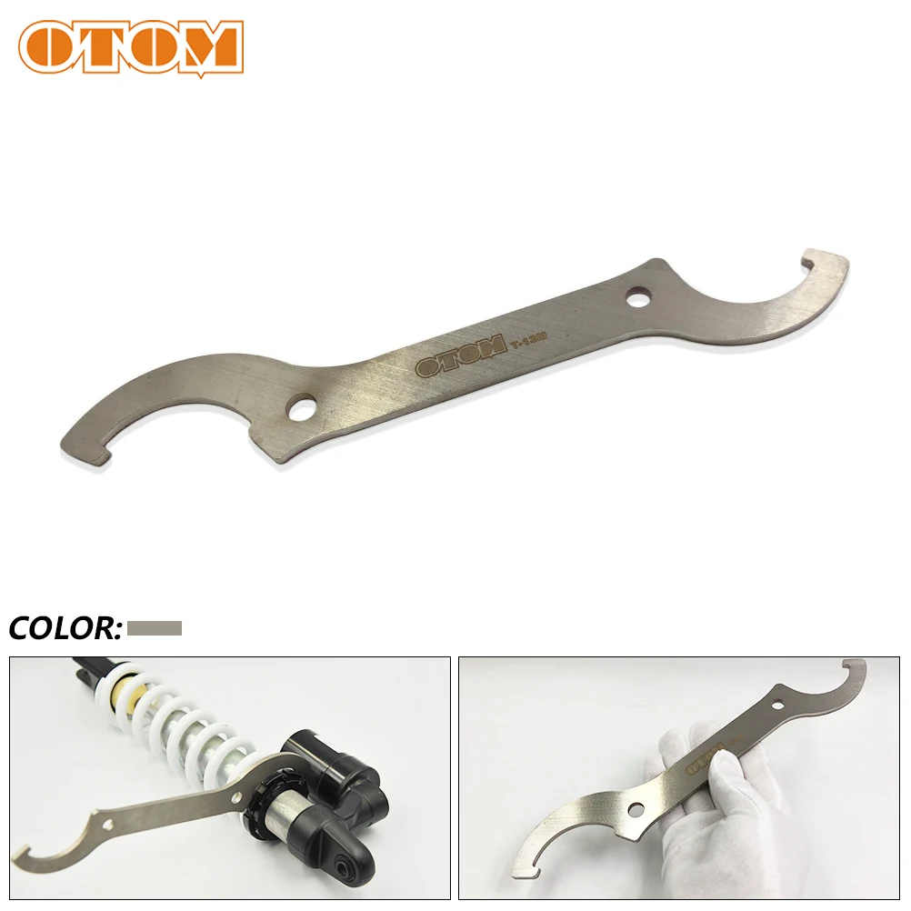 OTOM Motorcycle Wrench Rear Shock Absorber Adjustment Tools Universal C Hook Stainless Steel Regulation Spanner For KTM CRF KXL