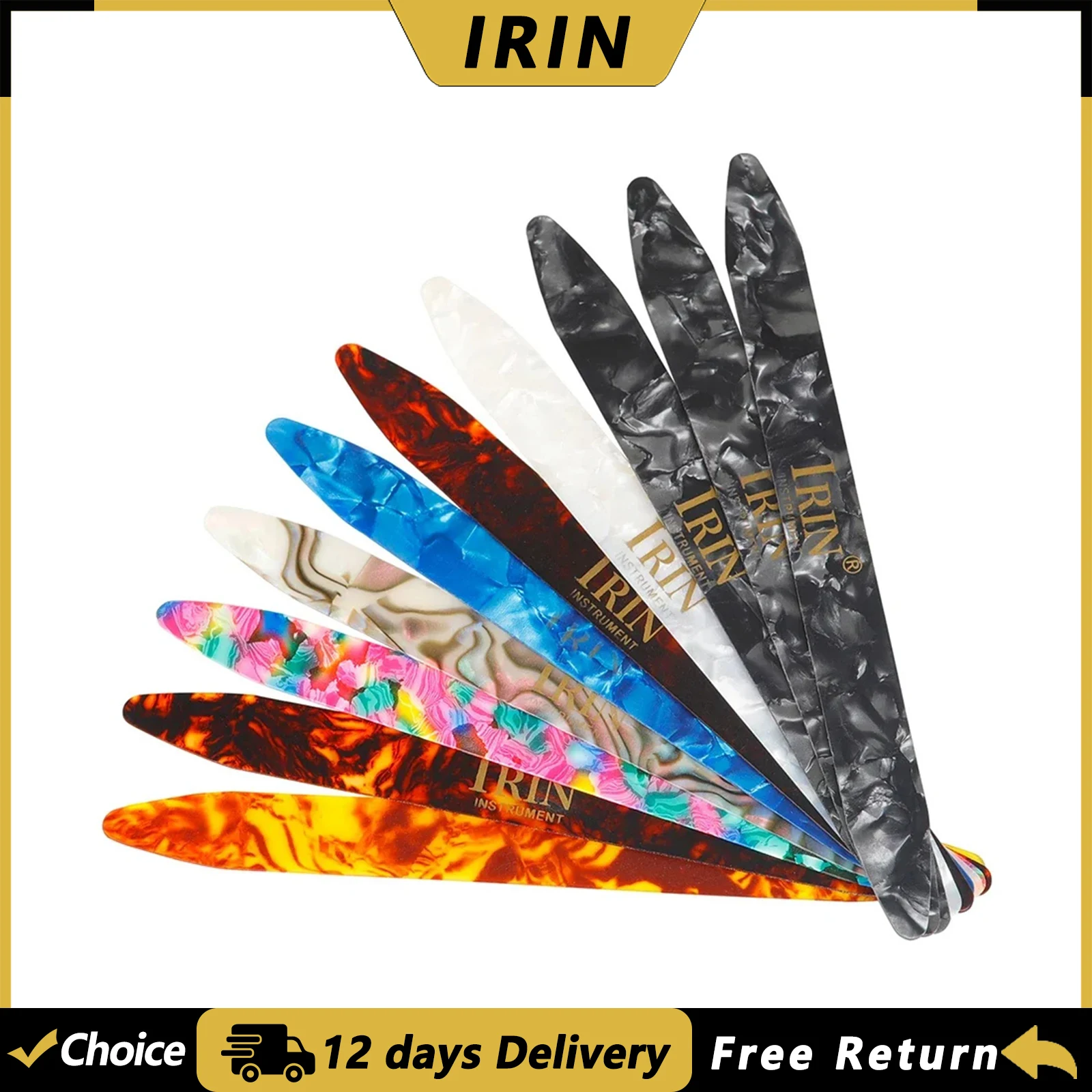 IRIN 5Pcs Celluloid Oud Picks for Qin Rian/Oud/Liu Qin Etc String Instrument Accessories Color Random Long Toggle