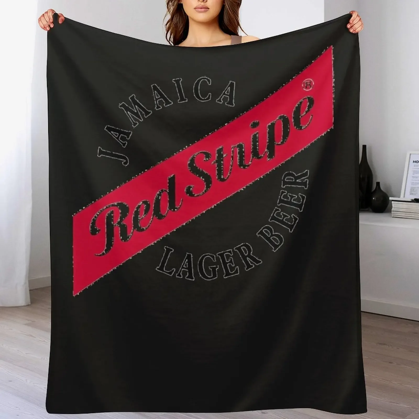 

Jamaica Red Stripe Lager Beer Essential Throw Blanket Compact Warm Blanket for Car Road Trip