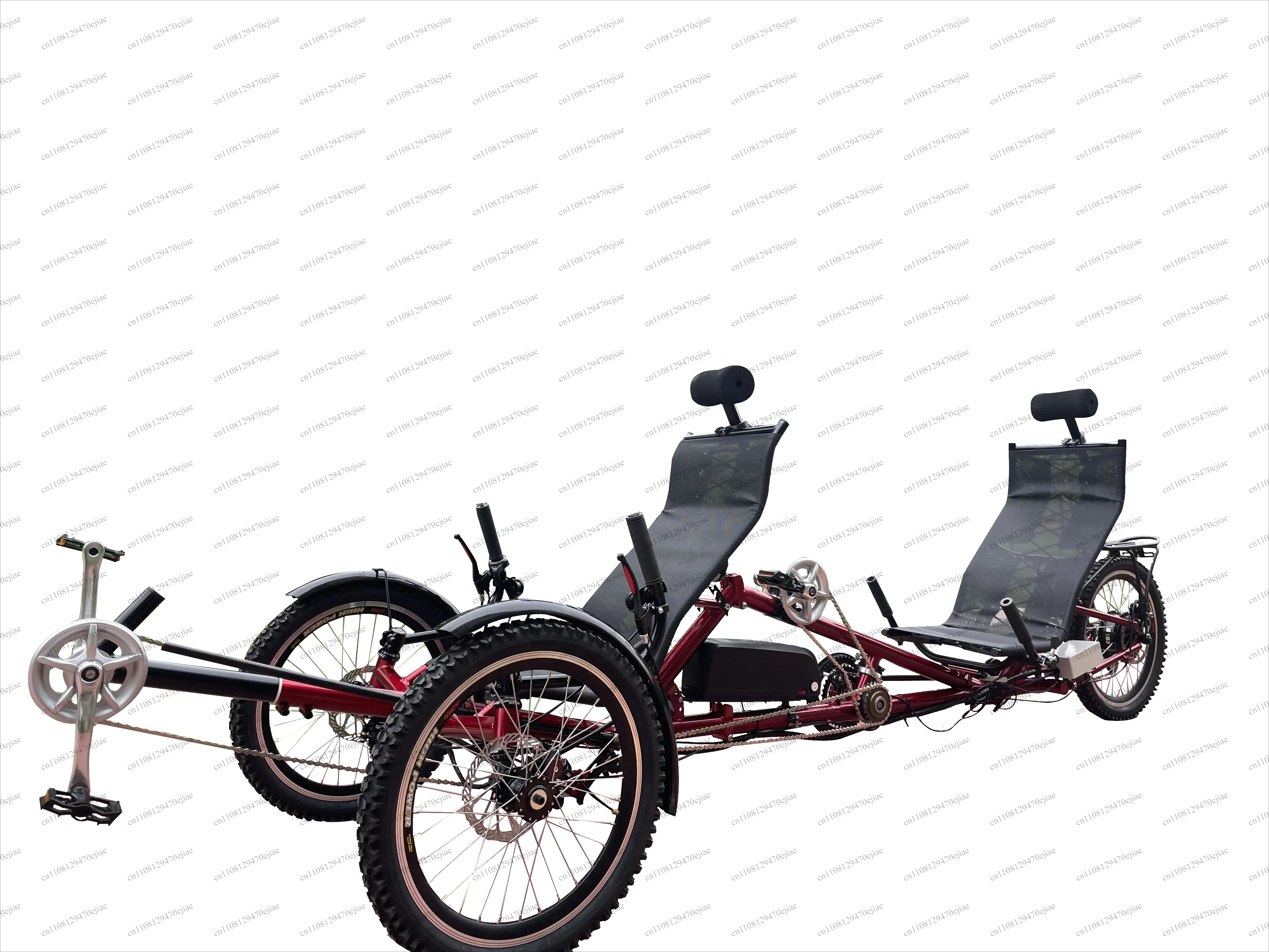 2-Person Recumbent Electric Tricycle, 500W Pedal Assist E-Trike, Low-Step Entry & Comfort Seating for Adults and Seniors