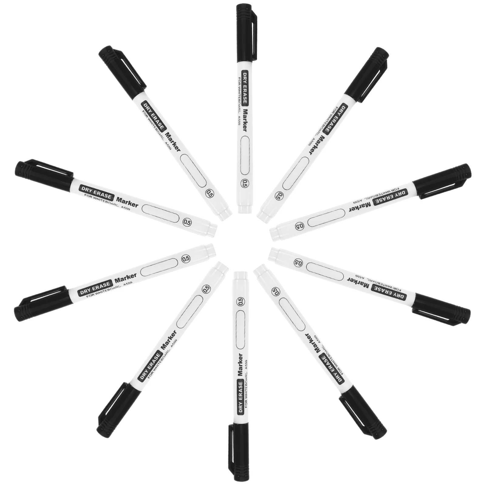 

10 Pcs Easy to Write and Erase Fine Tip Whiteboard Pen Dry Marker (black 05mm) 10pcs Teacher Marking for School Student