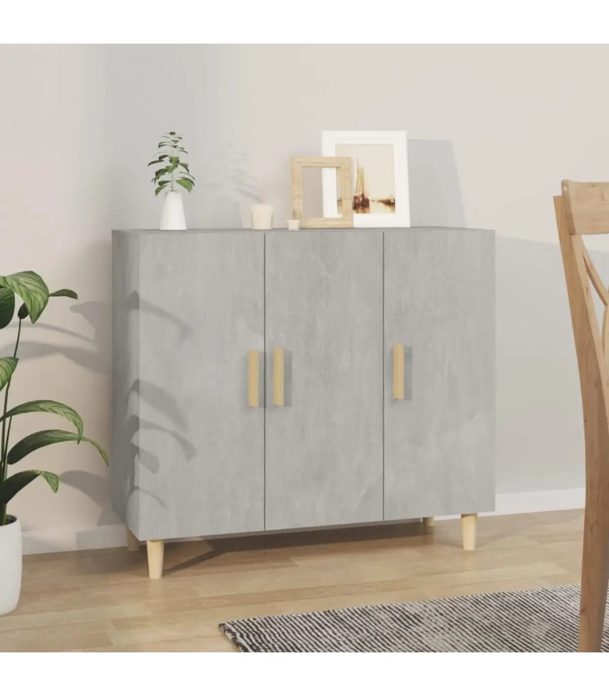 90x34x80 cm concrete gray plywood sideboard